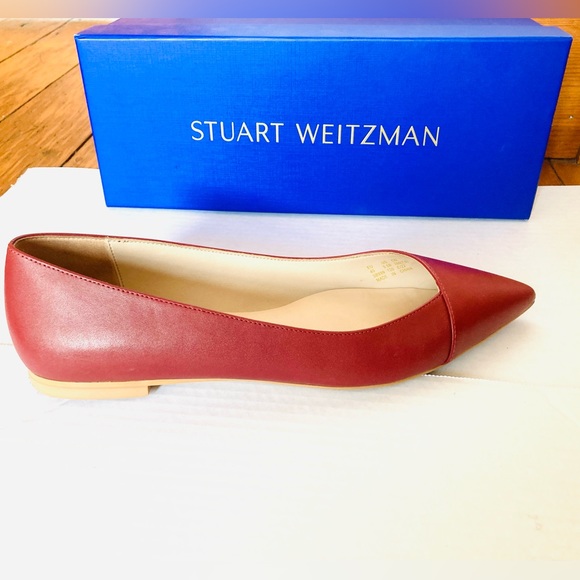 Stuart Weitzman - ballet Avenue Leather Flat in dark red size 9.5 - Picture 4 of 8